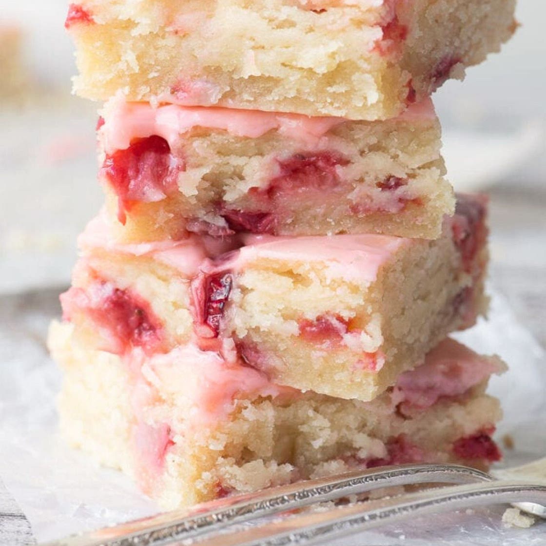 Strawberry Lemon Blondies