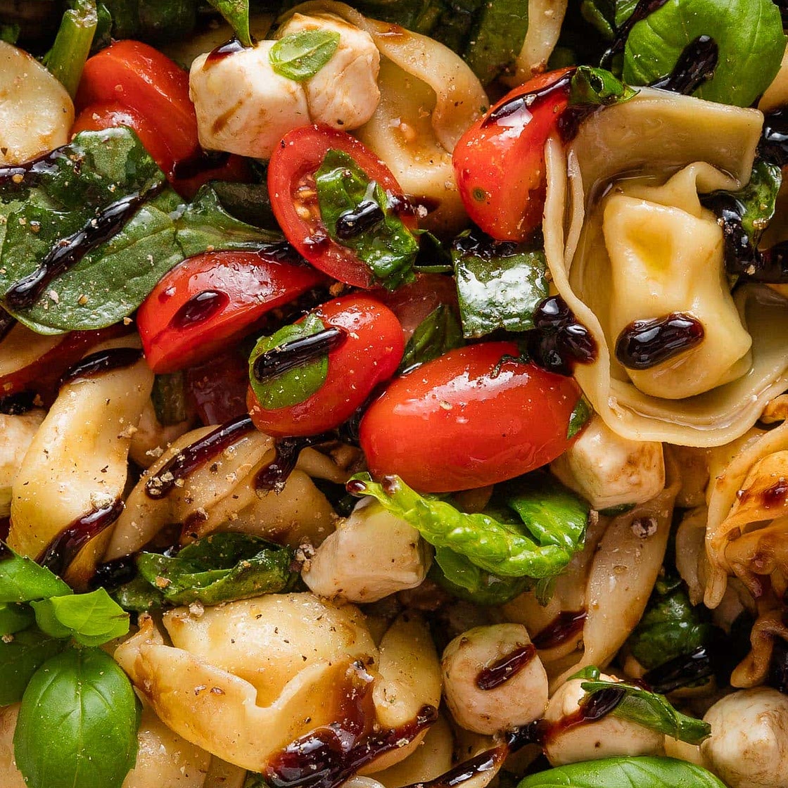 Balsamic Tortellini Caprese Salad