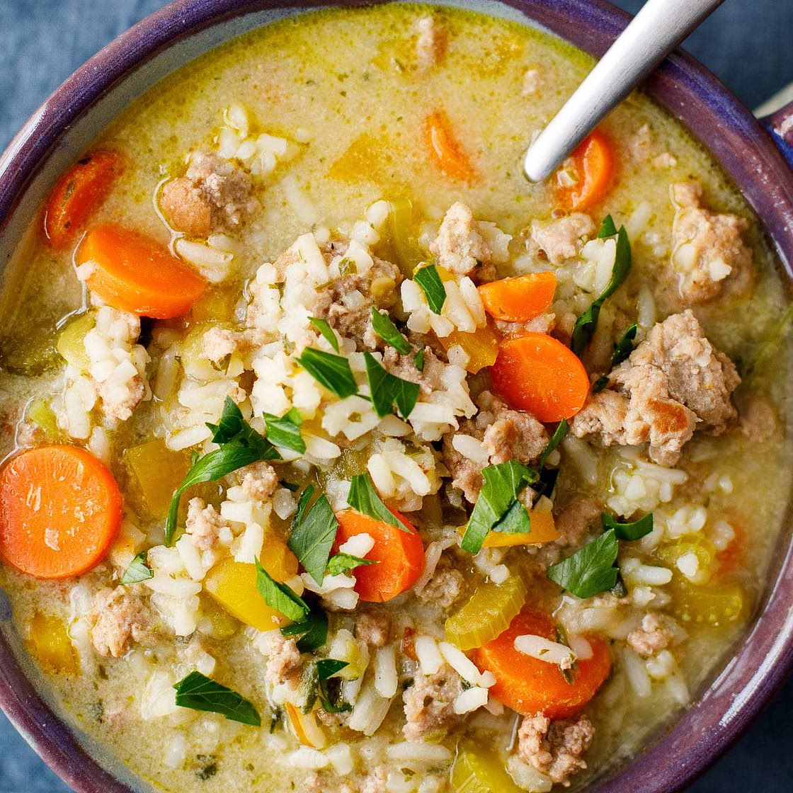 Ground Turkey and Rice Soup