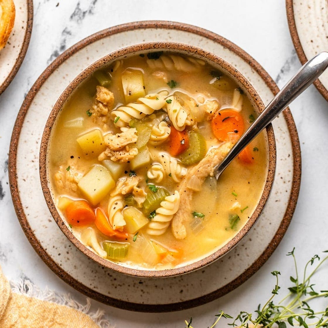 One Pot Vegan "Chicken" Noodle Soup