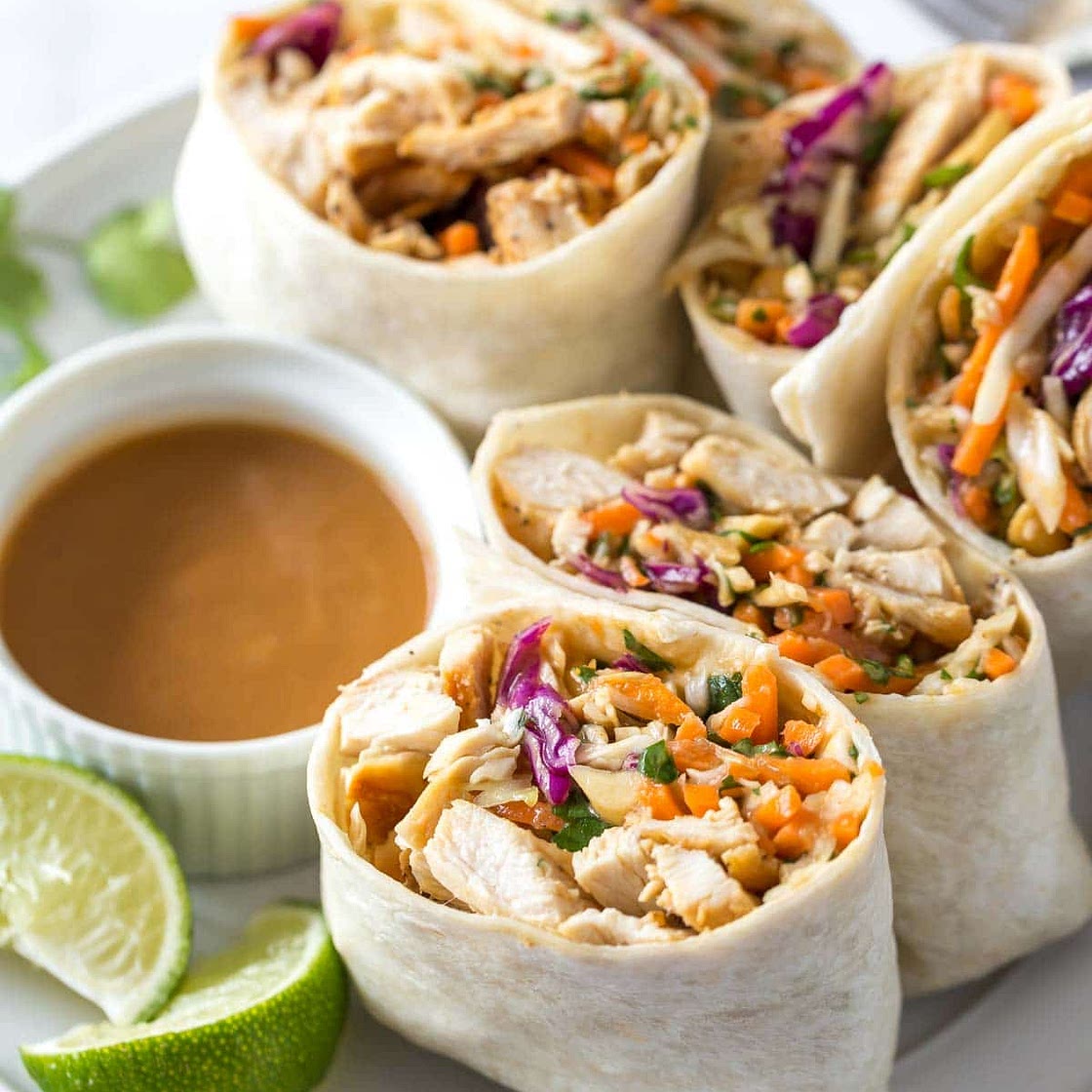 Peanut Chicken Wraps