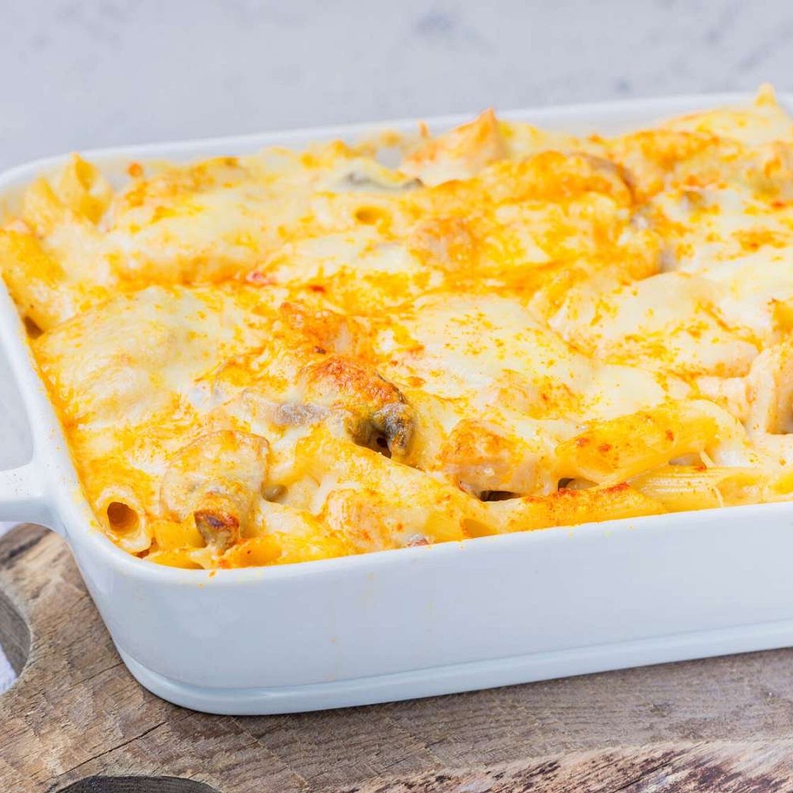 Chicken, Cheese, and Penne Pasta Bake