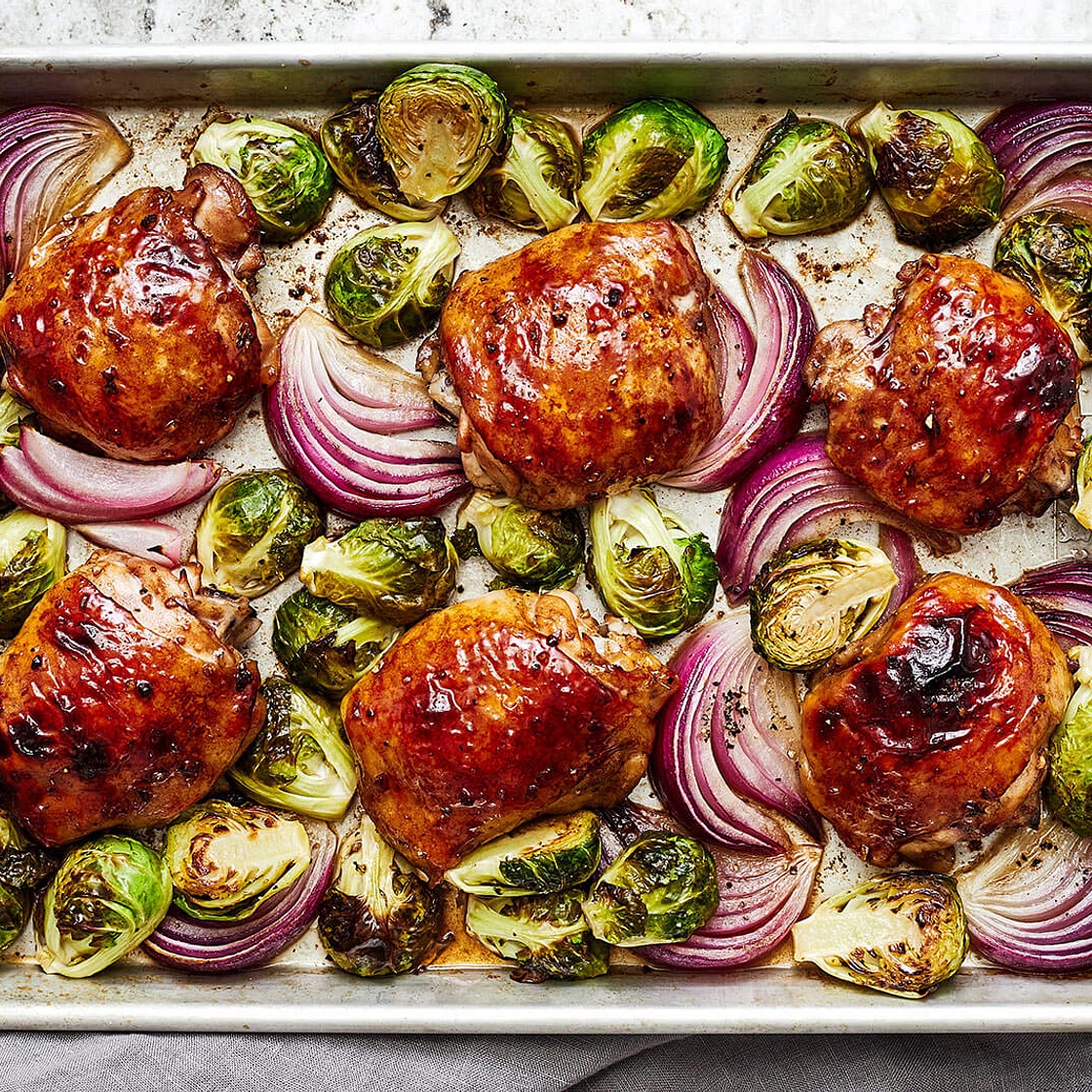 Balsamic Chicken with Brussels Sprouts