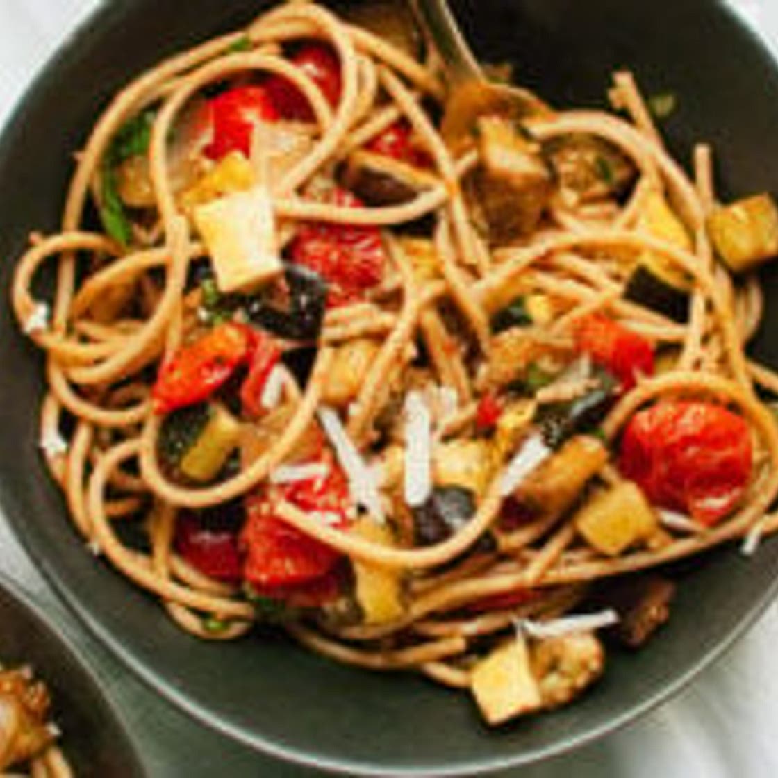 Roasted Ratatouille with Spaghetti
