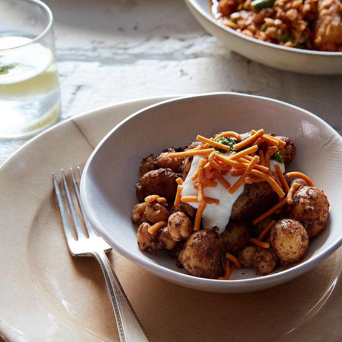 New Potato & Chickpea Chaat (Aloo Chana Chaat)