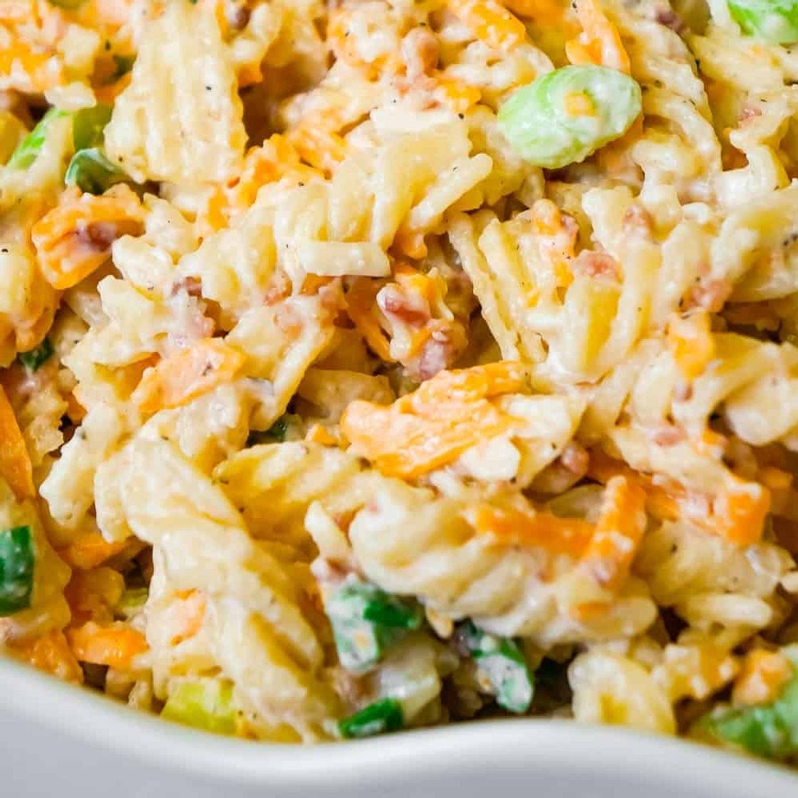 Cheddar Bacon Ranch Pasta Salad