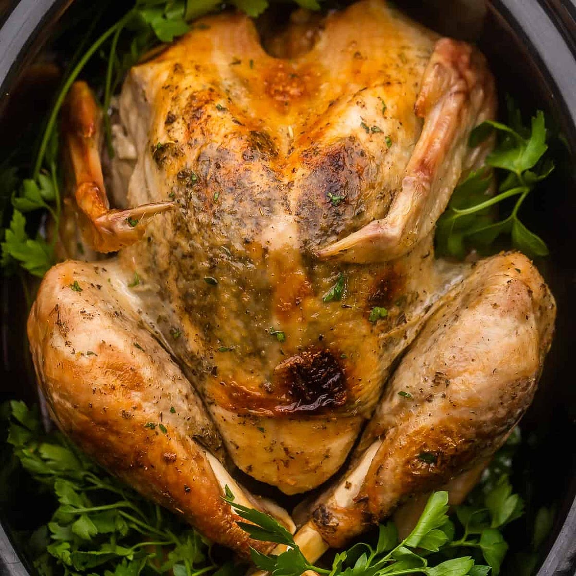 Crockpot Turkey with Garlic Butter