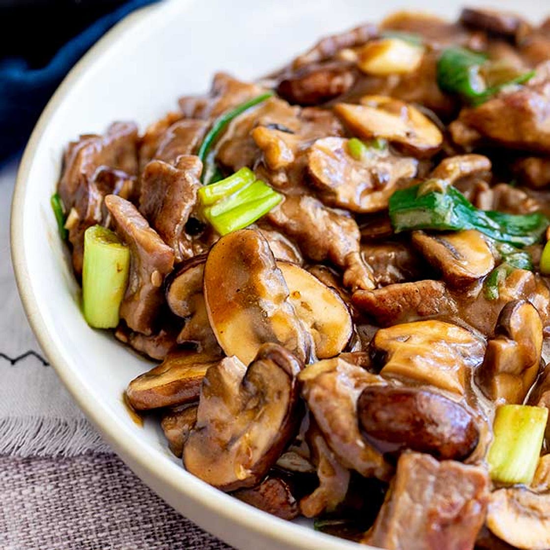 Takeout Style Chinese Beef and Mushroom Recipe