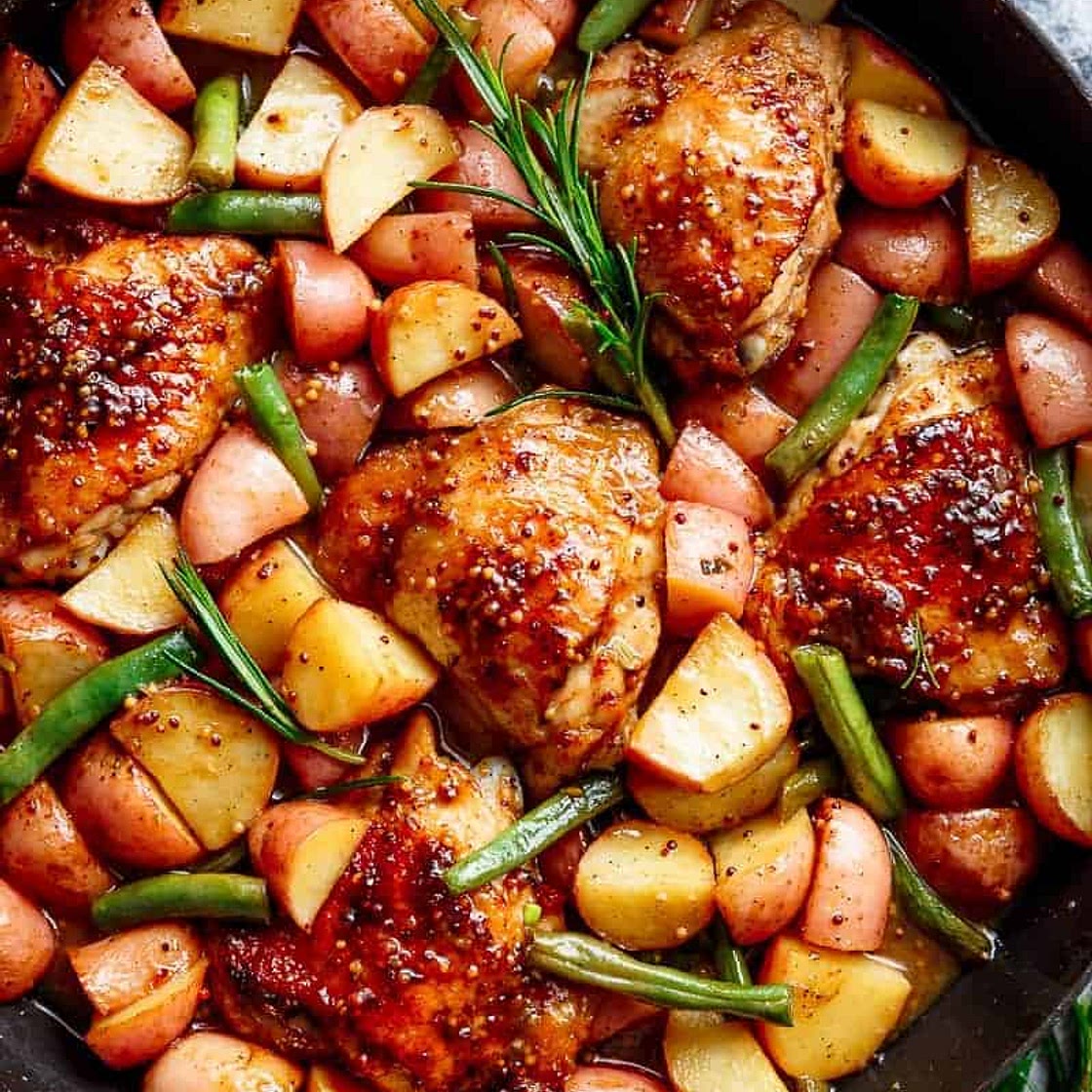 Honey Mustard Chicken & Potatoes (ONE PAN)