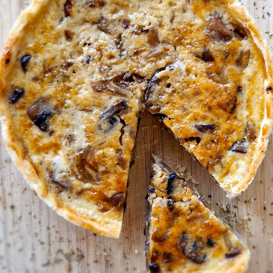 No Cheese Gluten Free Mushroom Quiche With Caramelized Onions