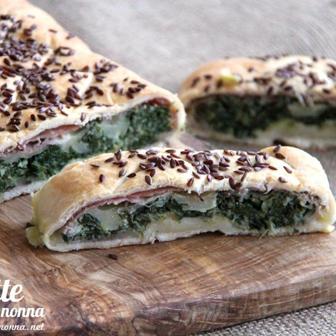 Quiche con coste, prosciutto cotto e mozzarella