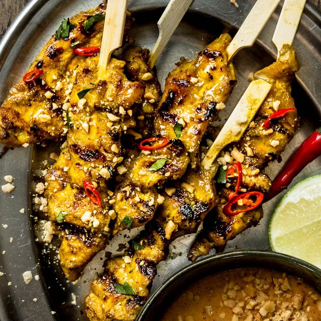 Chicken Satay with Peanut Sauce