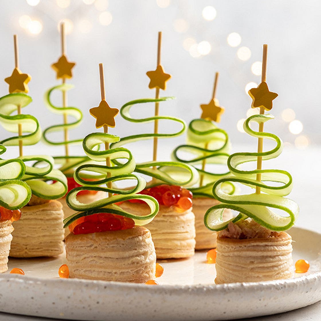 Feuilletés sapins de Noël à la courgette