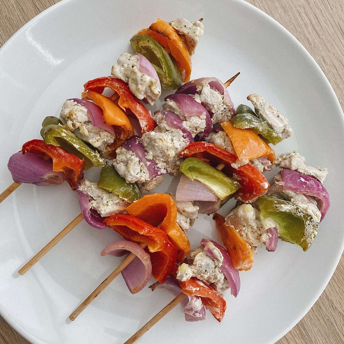 Oven Baked Greek Chicken Skewers