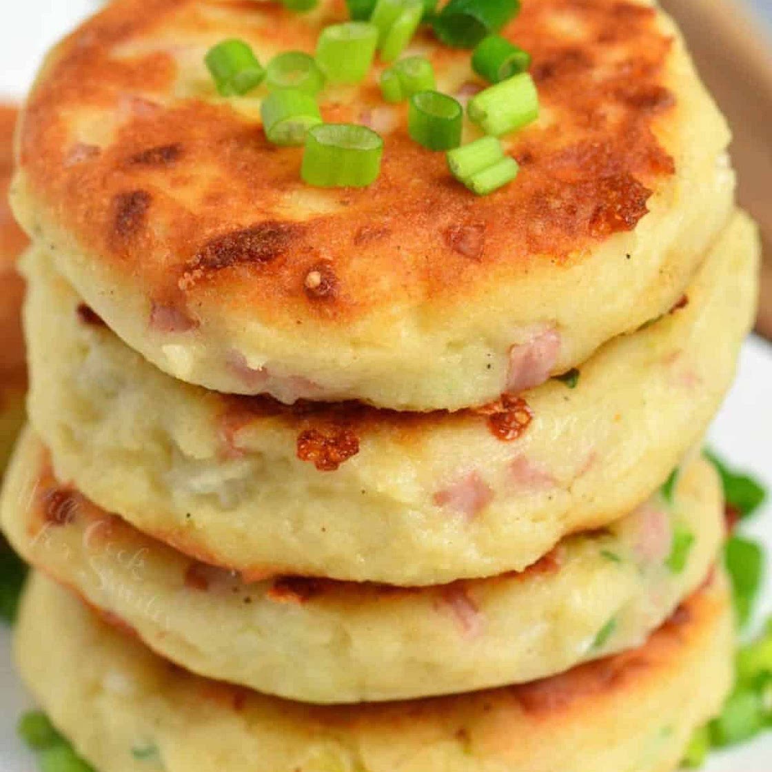Ham and Cheese Mashed Potato Cakes Recipe