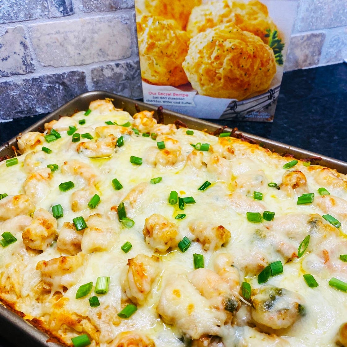 Shrimp Scampi Biscuit Pizza