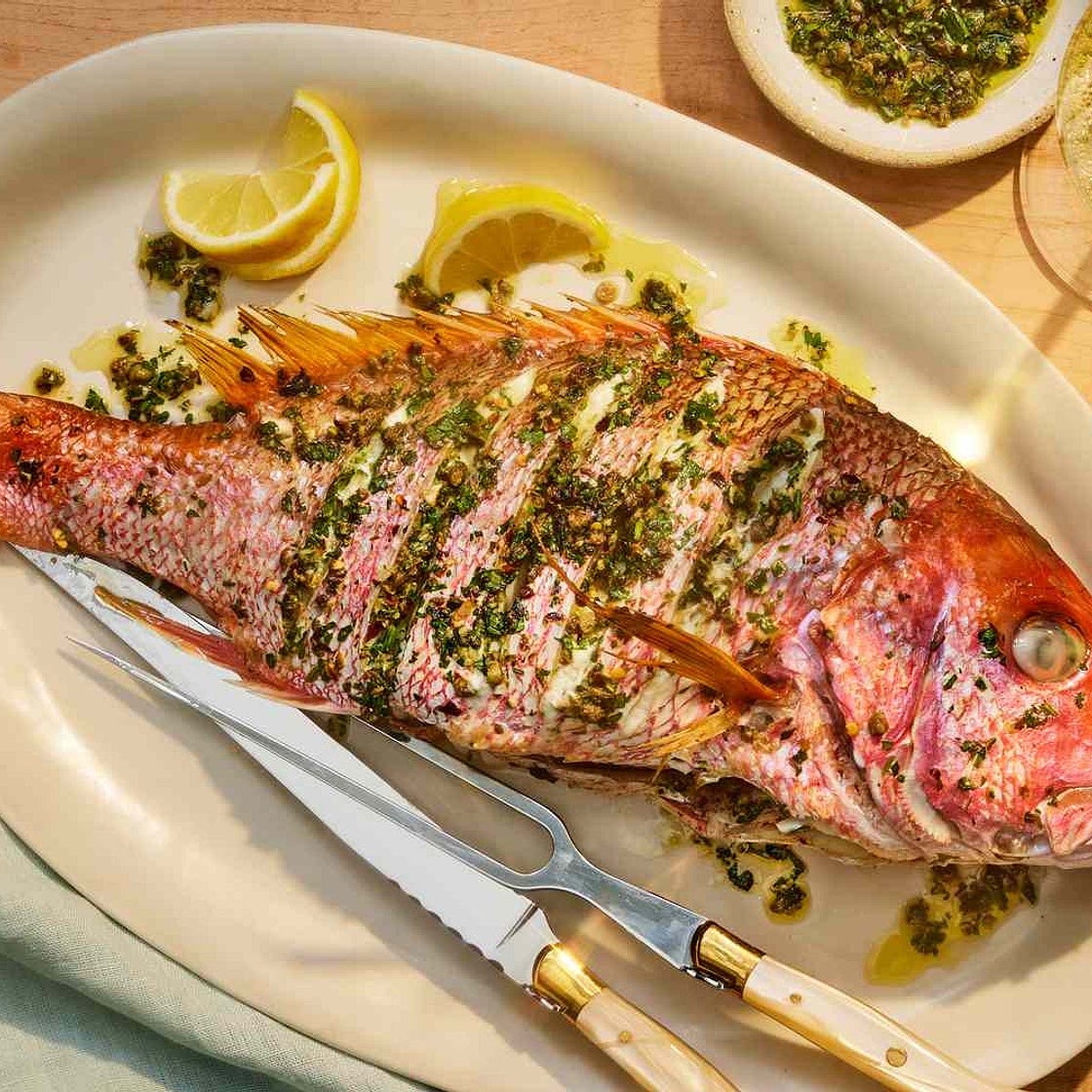 Grilled or Roasted Whole Red Snapper