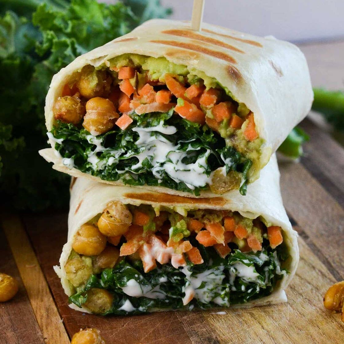 Crunchy Caesar Kale Wrap