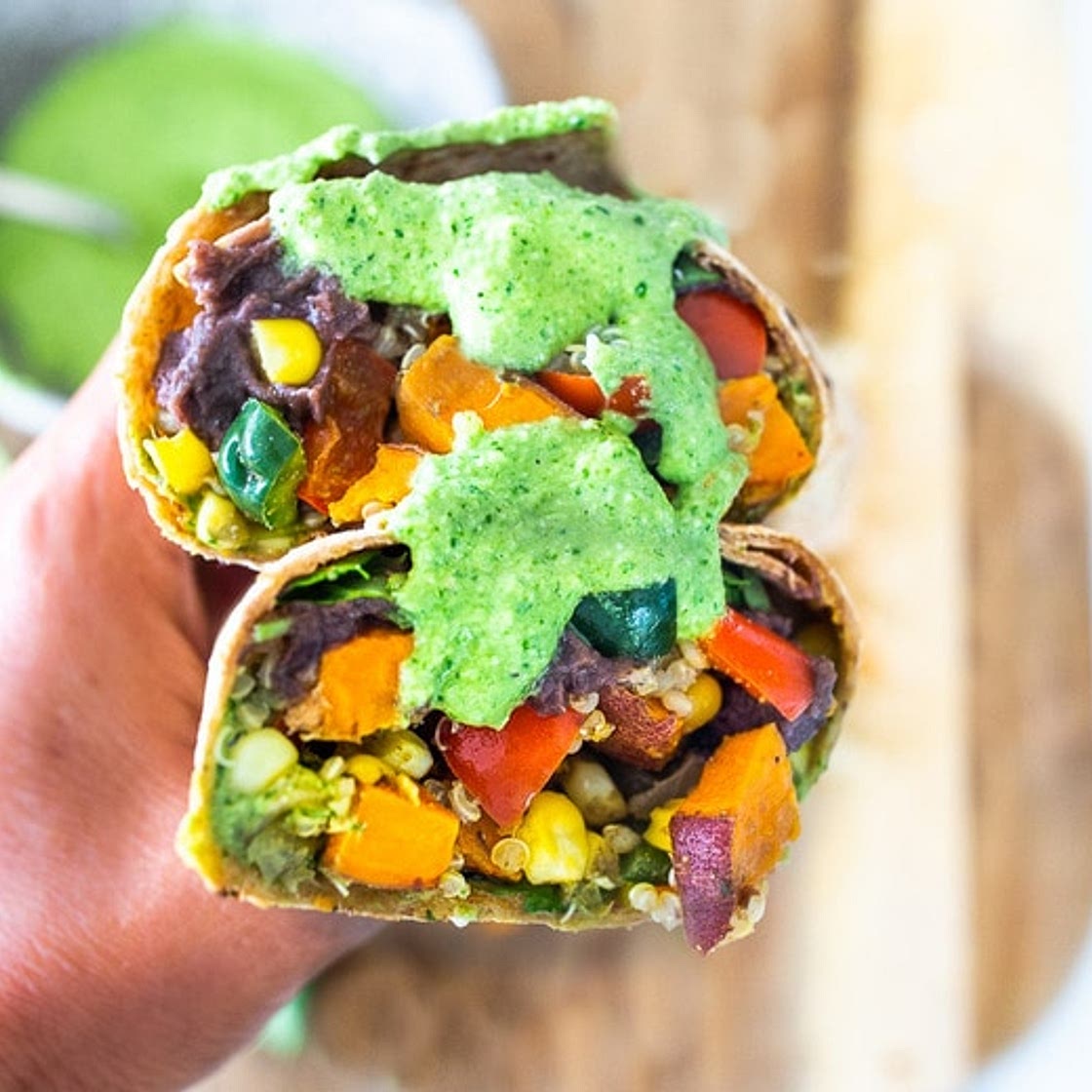 Peruvian Burritos with Aji Verde