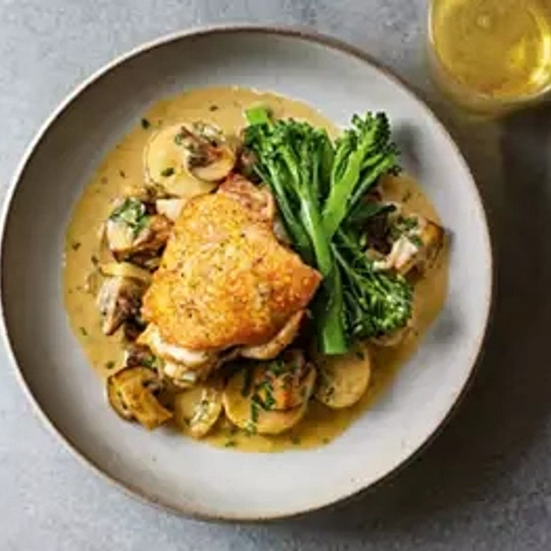 Chicken baked with cider & mustard