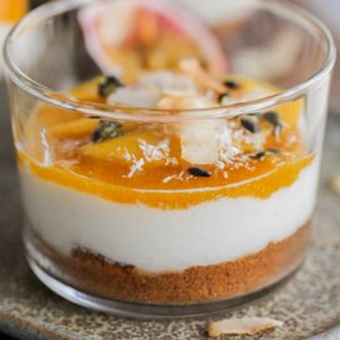 Coconut Mango Passion Fruit Trifle