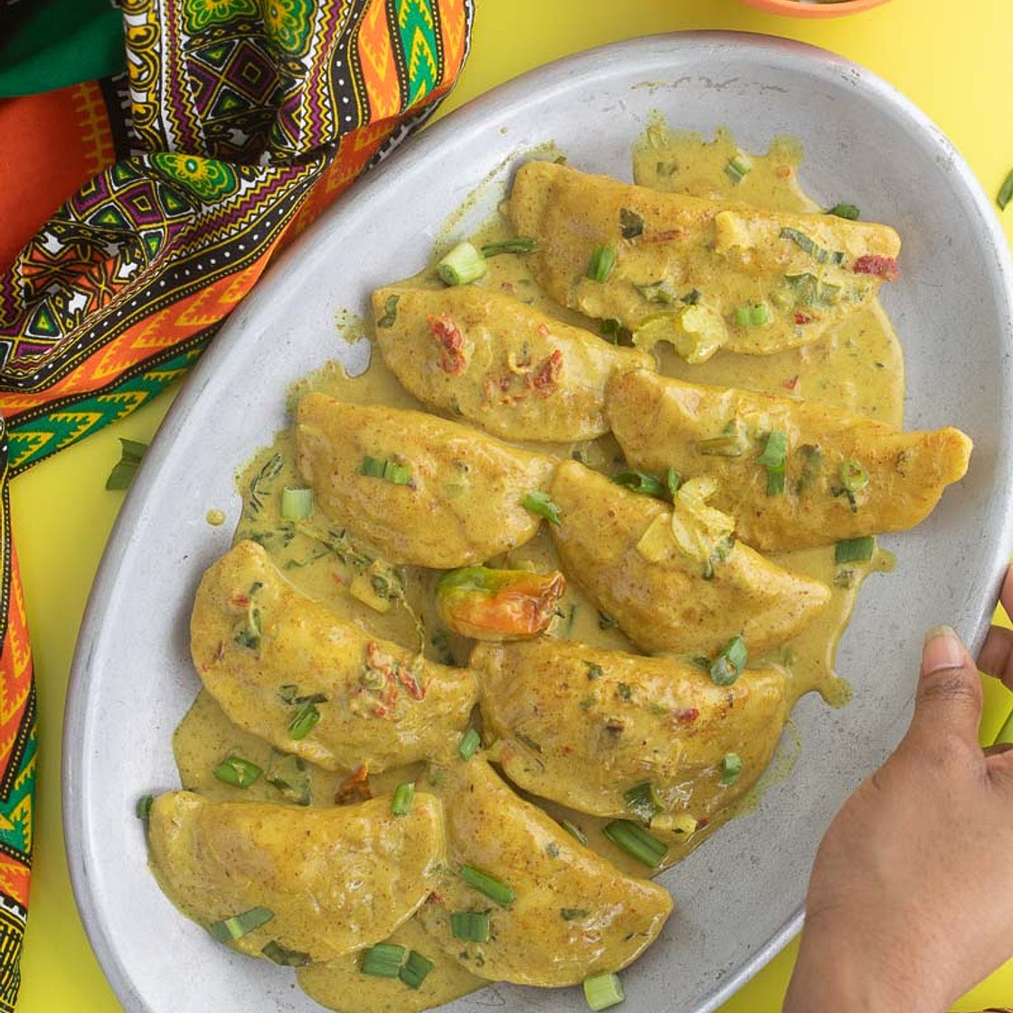 Curry crab stuffed dumplings