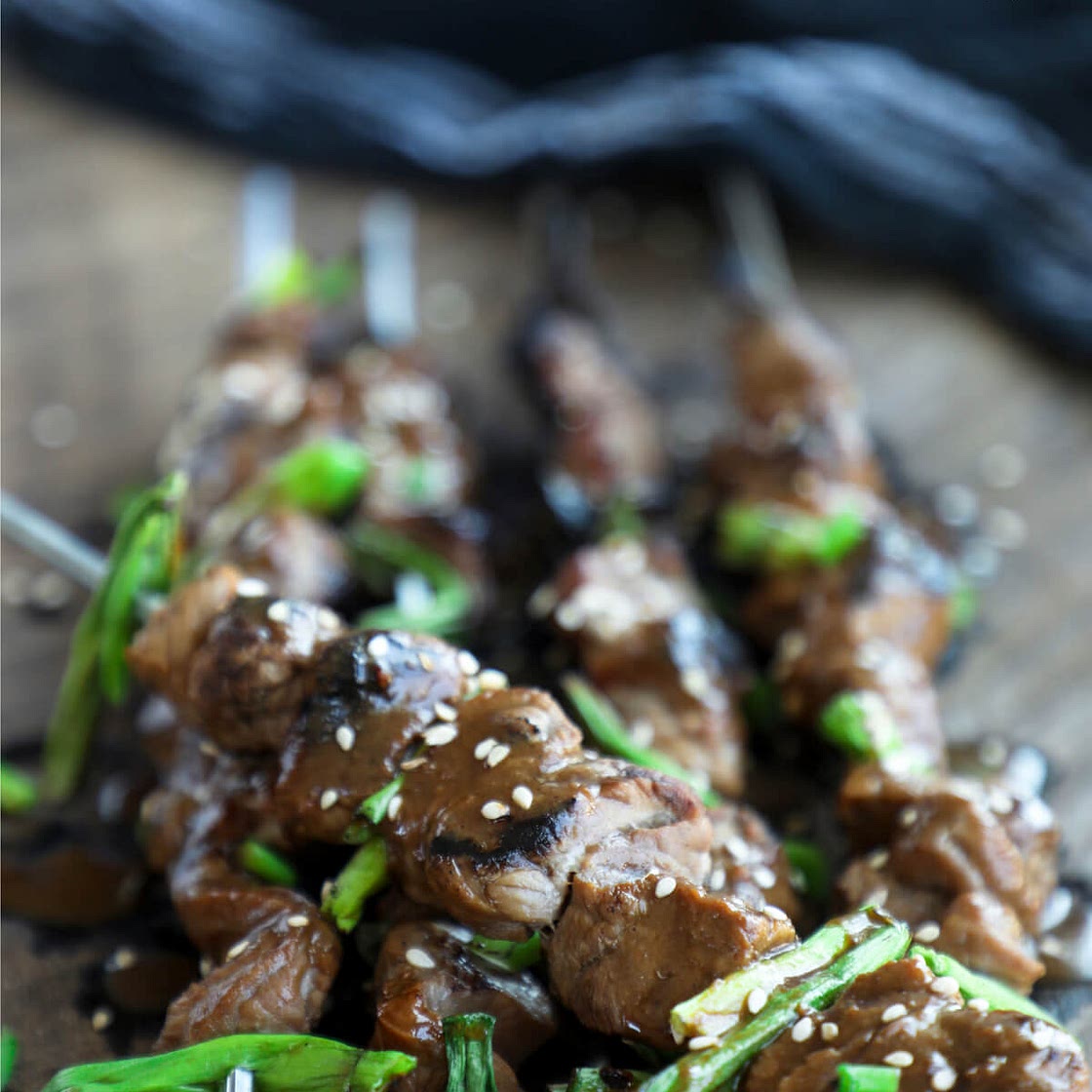 Keto Teriyaki Beef on a Stick - Low Carb