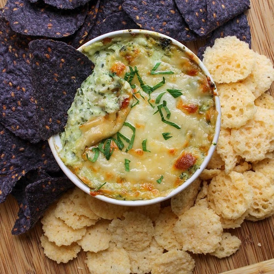 low carb keto artichoke spinach dip