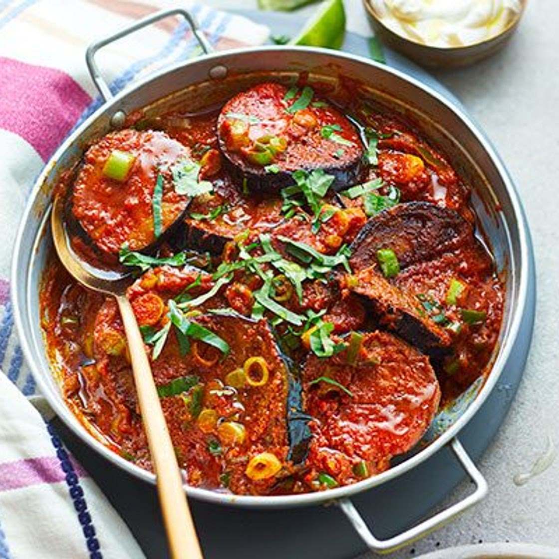 West Indian spiced aubergine curry