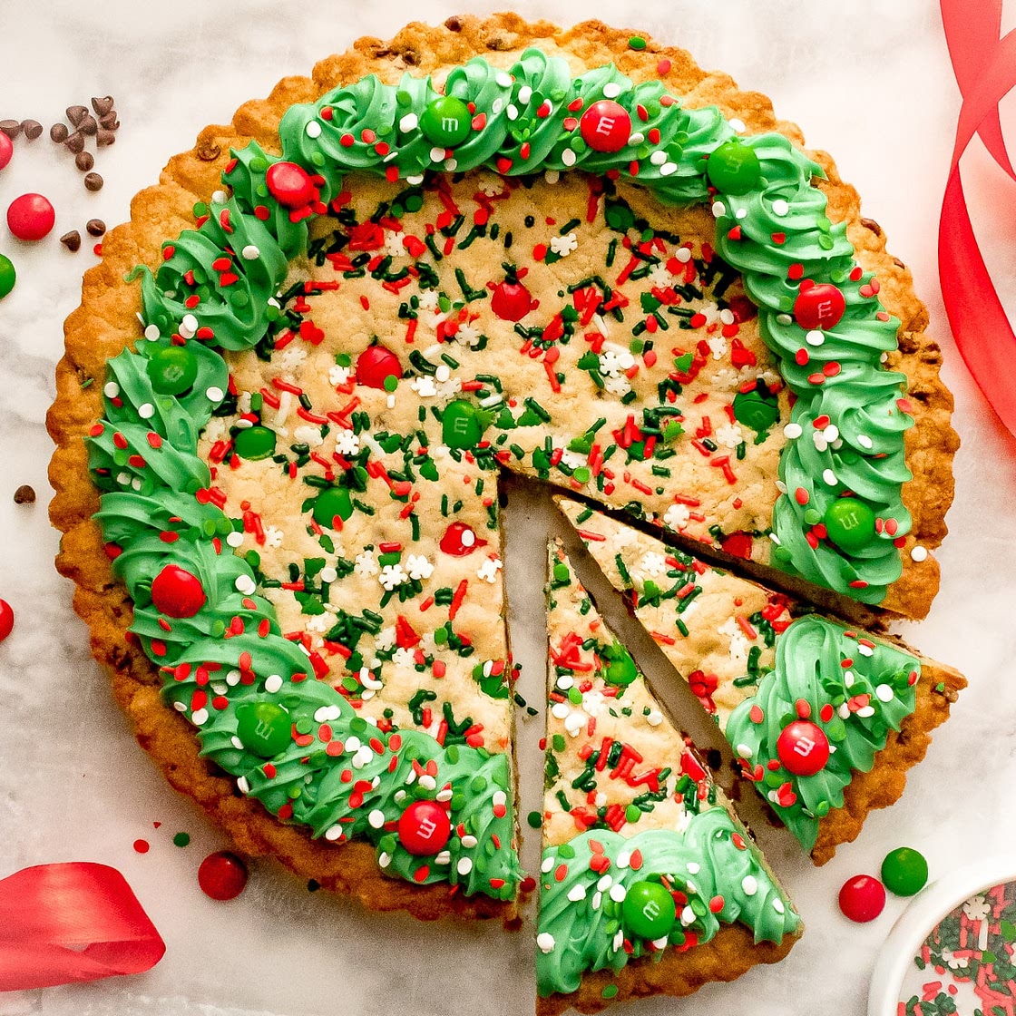 Christmas Cookie Cake - Easy Decorated Holiday Recipe