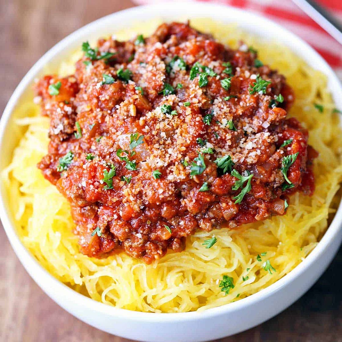 Spaghetti Squash with Meat Sauce
