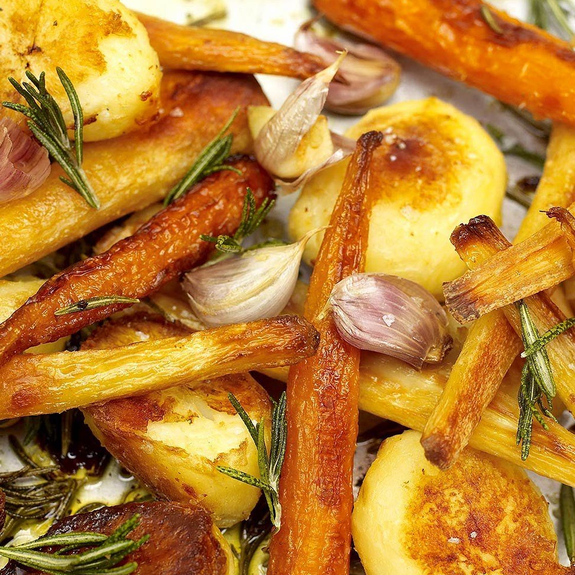 Roast potatoes, parsnips & carrots