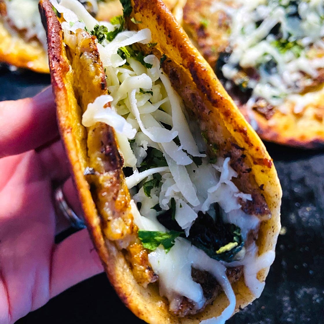 Blackstone Smashed Marry Me Chicken Tacos