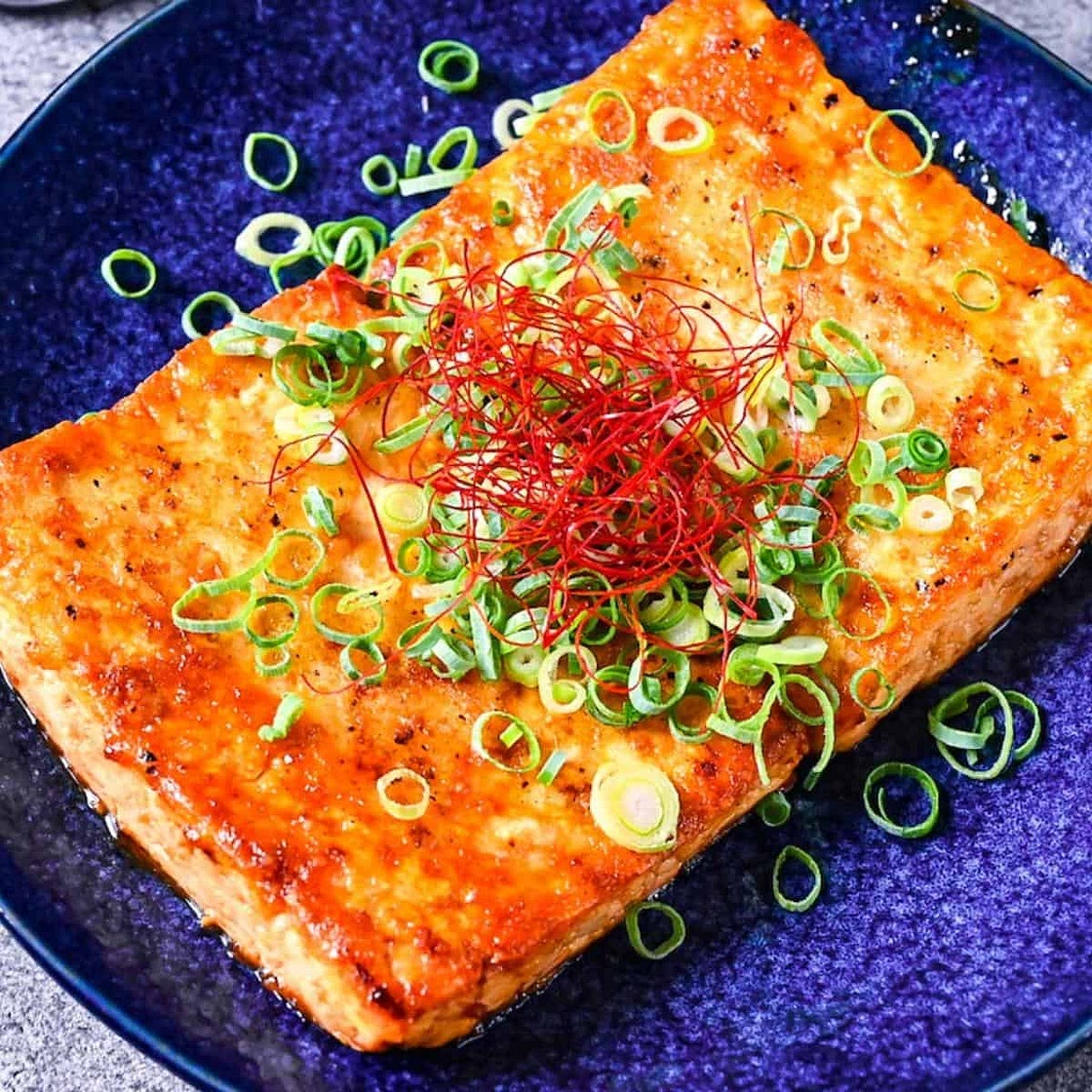 Pan Fried Tofu Steak with Japanese Sauce (Vegan)