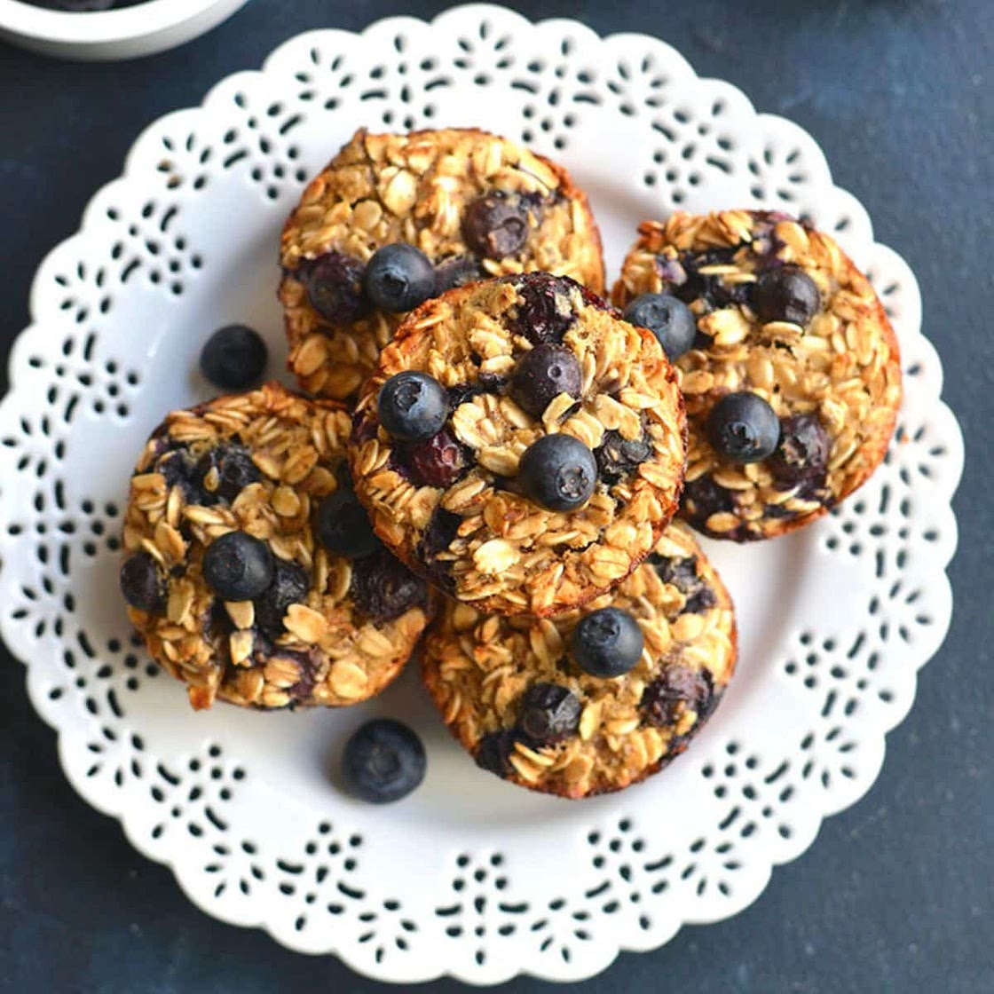 Blueberry Protein Oatmeal Muffins
