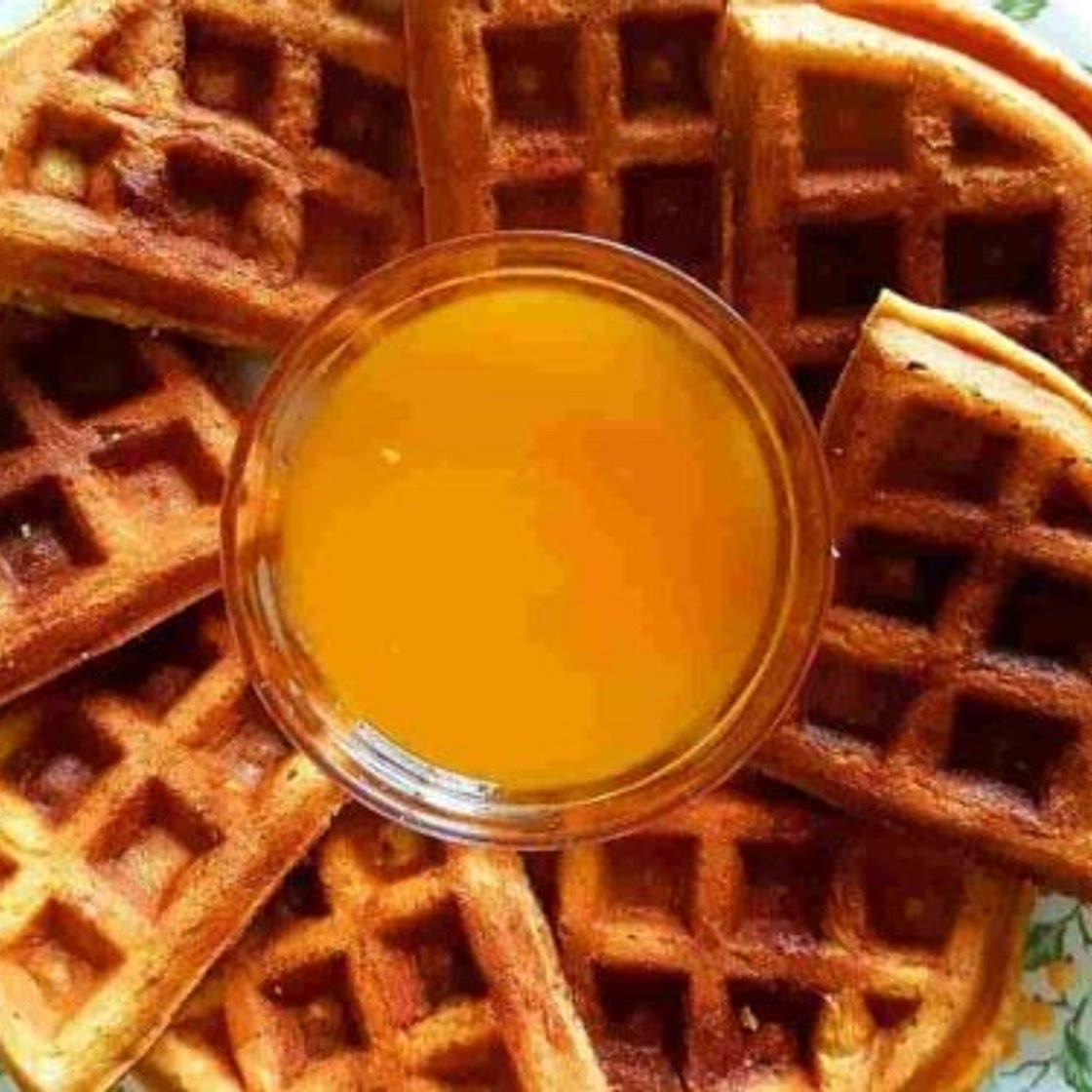 Vegan Whole Wheat Mango Waffles