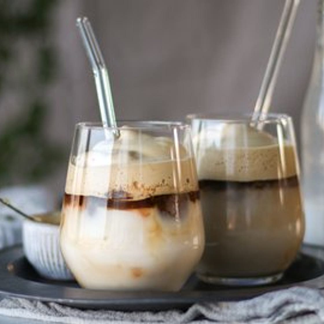 Coconut Vanilla Iced Coffee with Coffee Whip