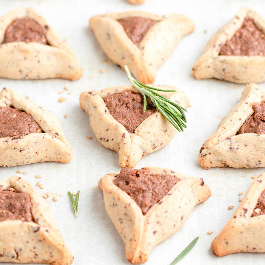 Chocolate and Rosemary Halva Hamantaschen