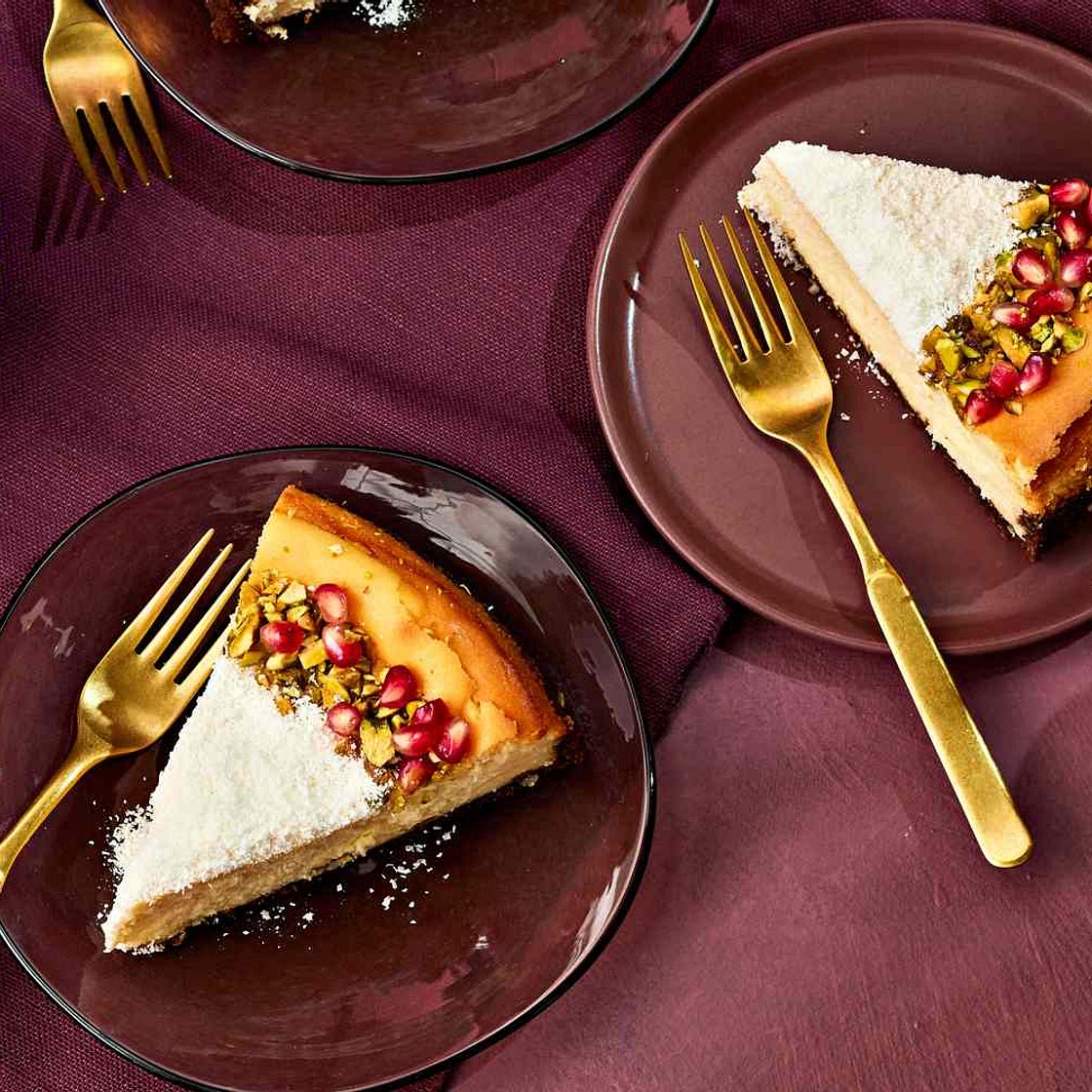 Pretty and Festive White Chocolate Pomegranate Cheesecake