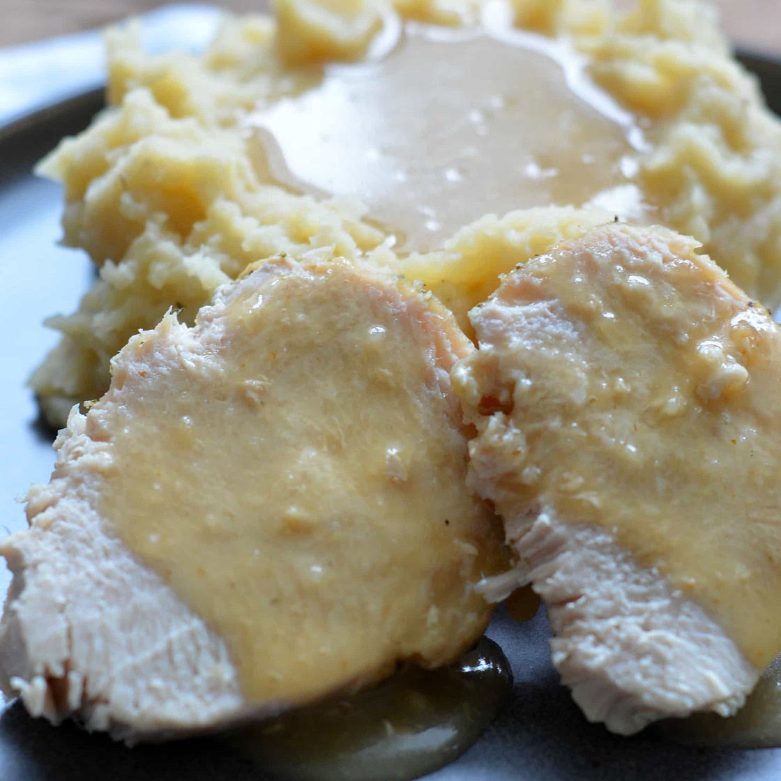 Instant Pot Turkey Breast with Mashed Potatoes and Gravy