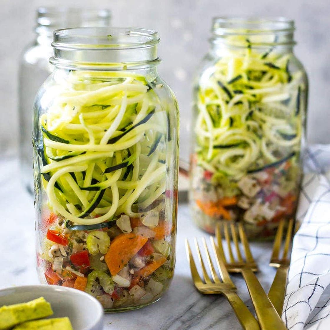 Zucchini Chicken Noodle Soup Jars
