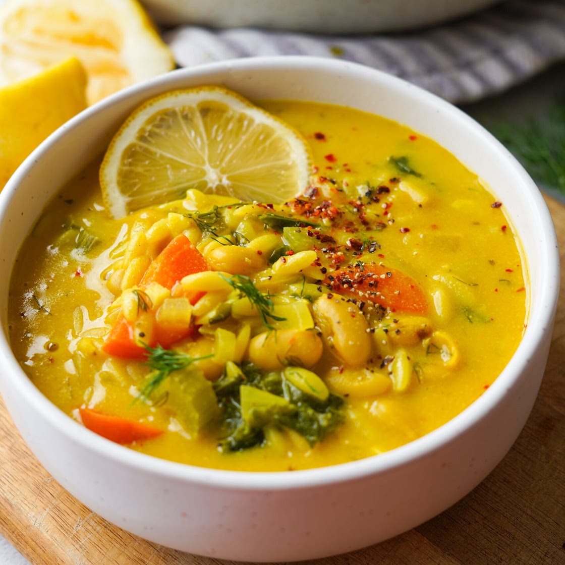 White Bean Soup with Lemon and Orzo