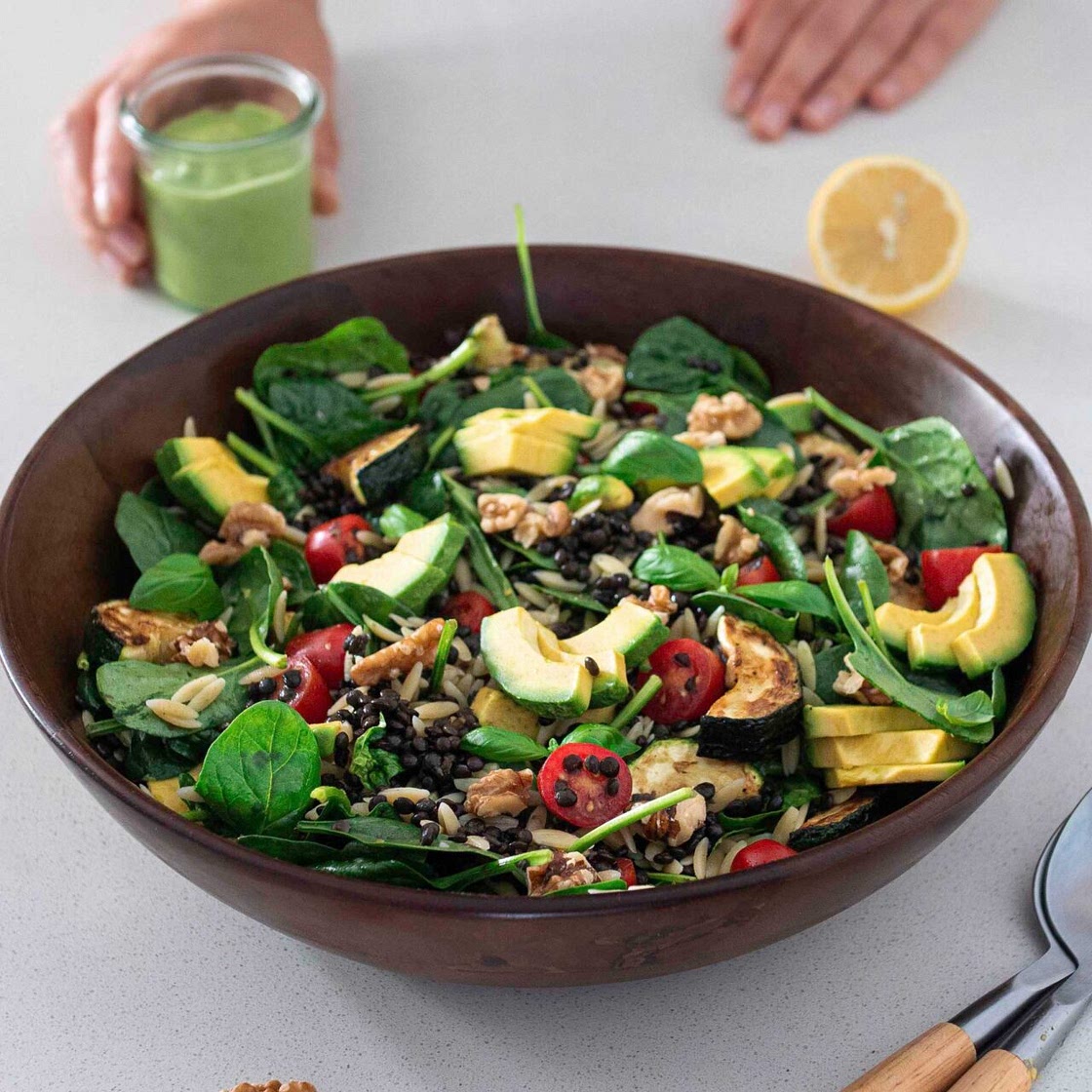 High-Protein Orzo Pesto Salad