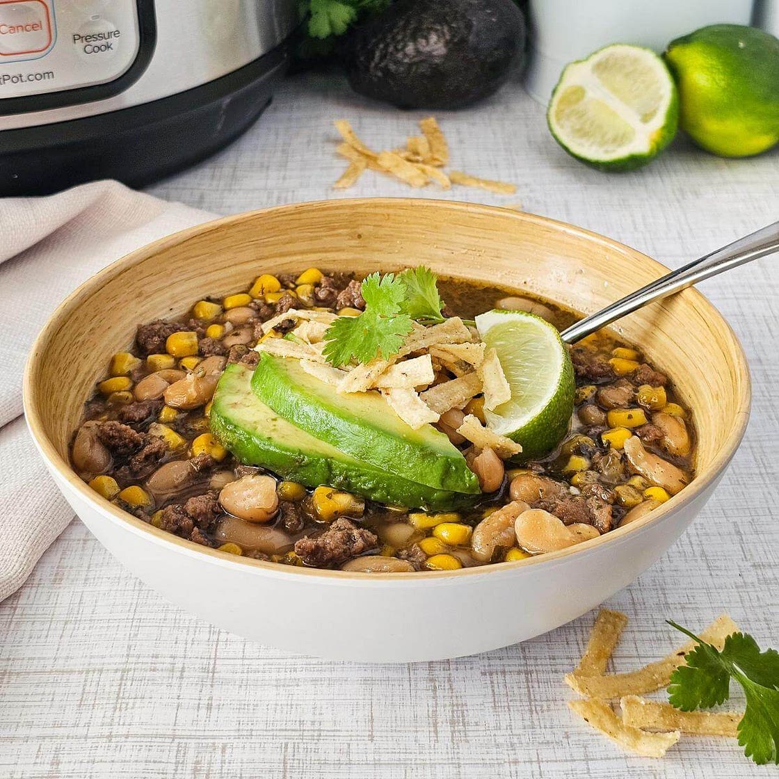 Instant Pot Ground Turkey White Bean Chili