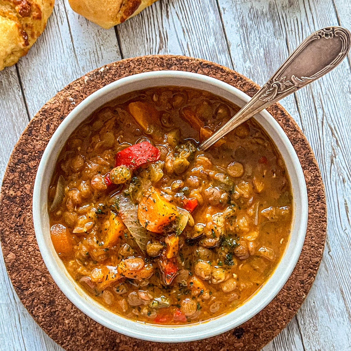 French Green Lentils Soup - Instant Pot