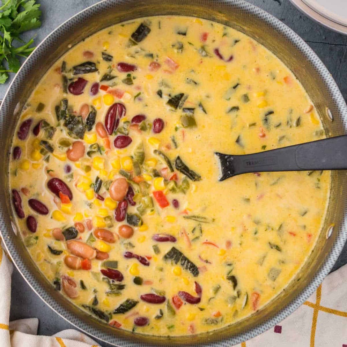 Creamy Mexican Corn and Bean Soup