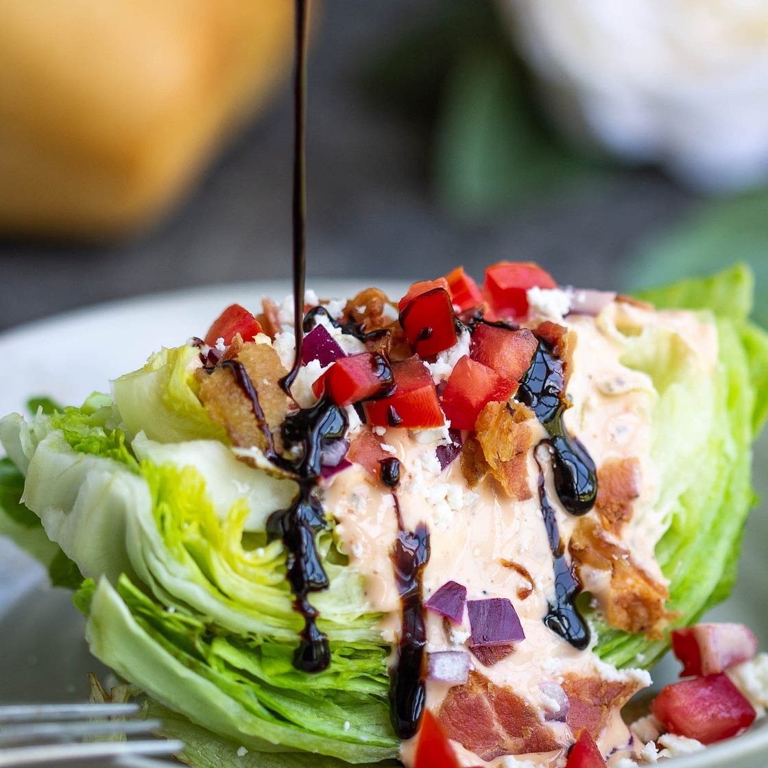 Homemade Sriracha Thousand Island Dressing Wedge Salad