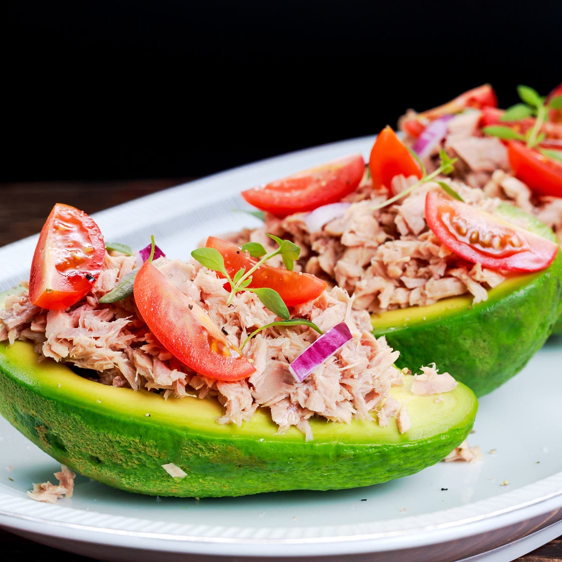 Tuna-Stuffed Avocado Boat Salad