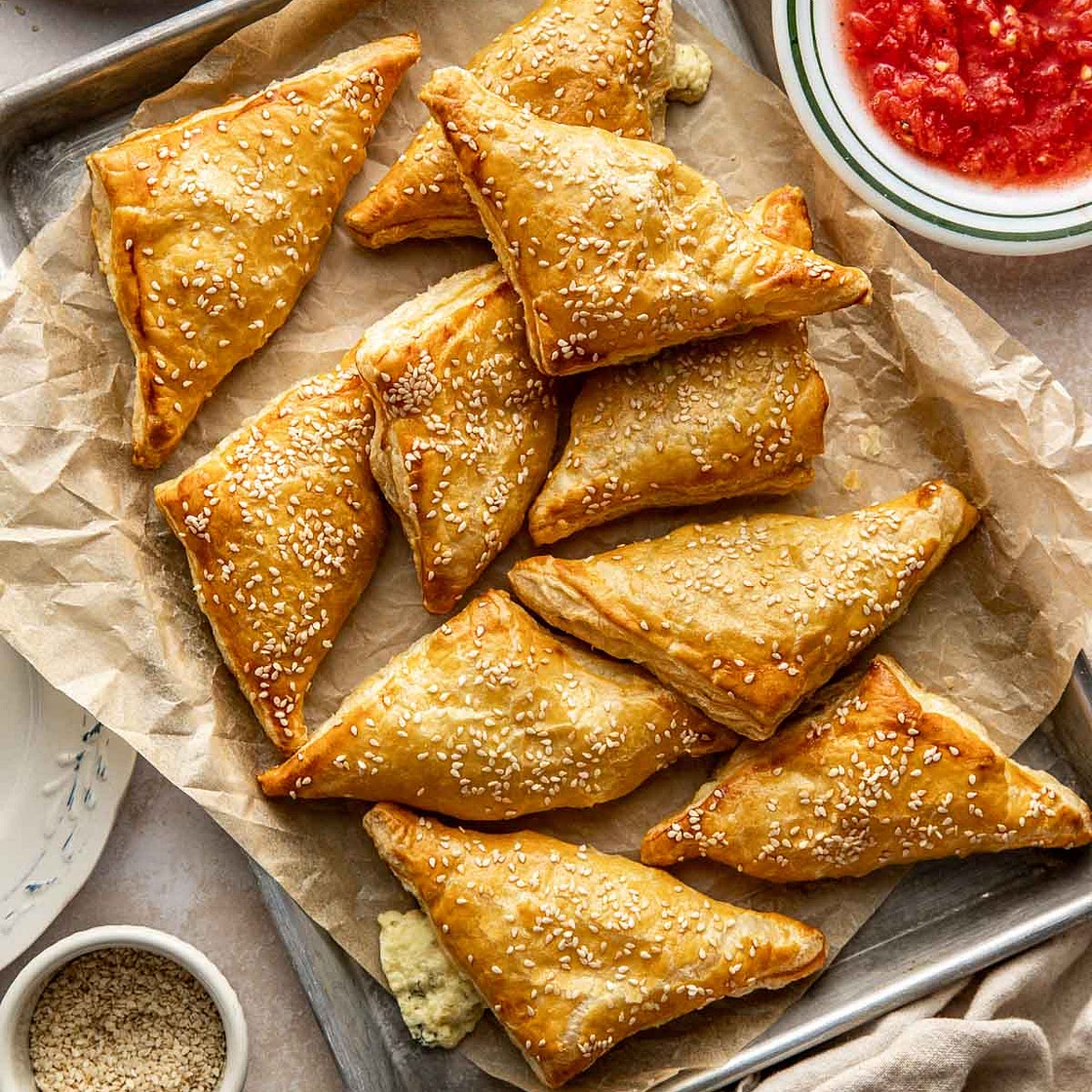 Savory Israeli Cheese Bourekas with Puff Pastry
