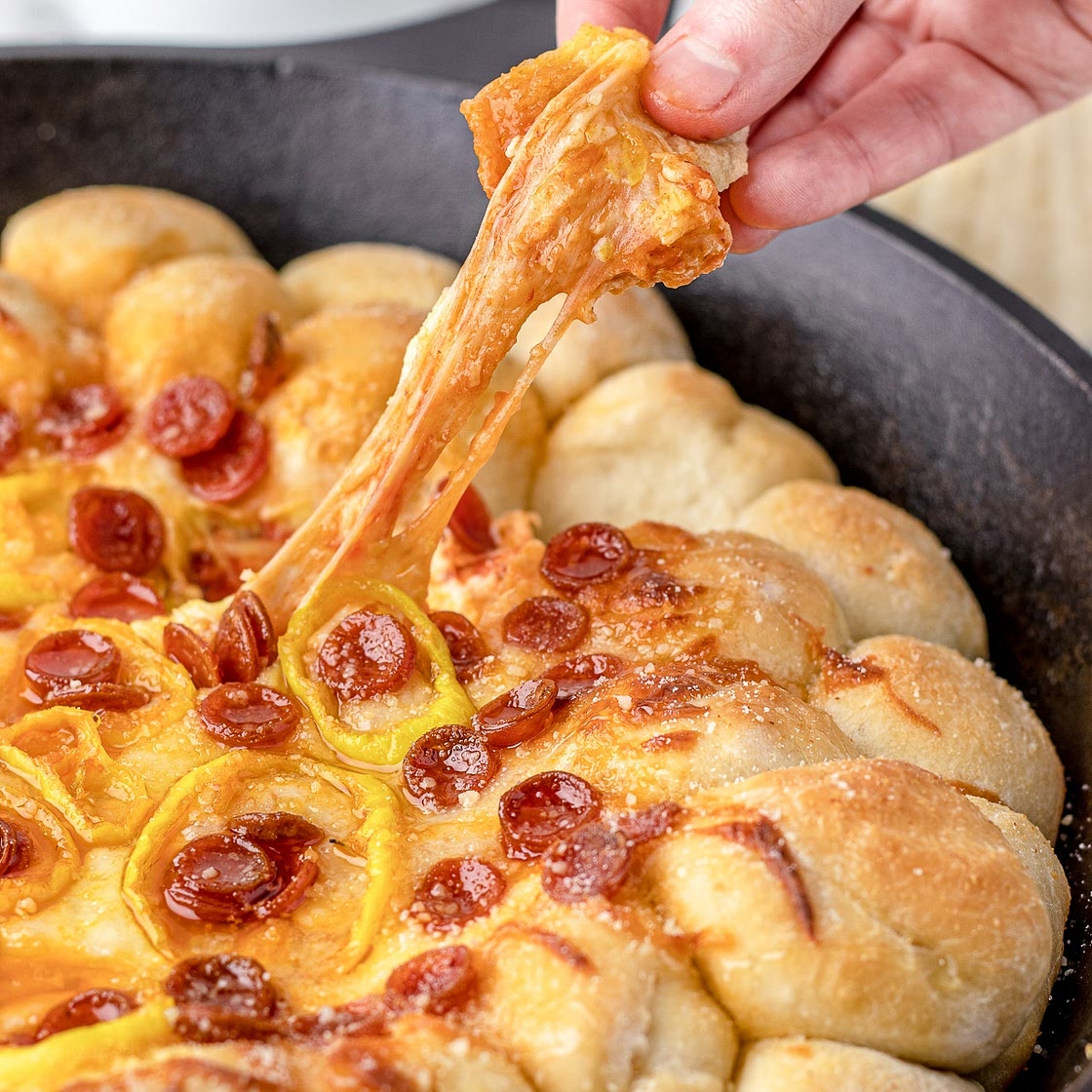 Pizza Dip with Pizza Dough Balls